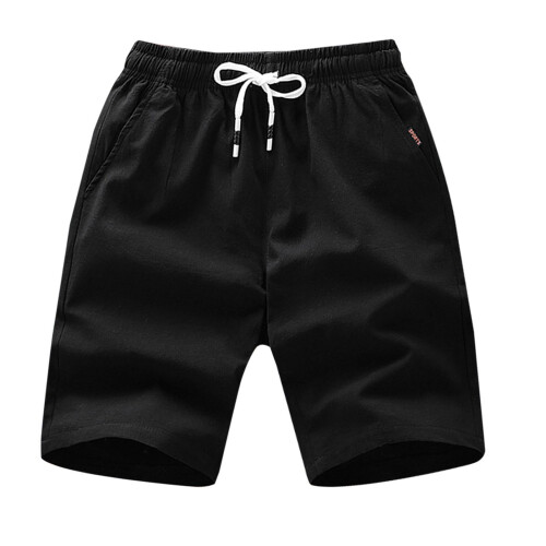 Herreshorts i bomuld, afslappet, åndbar, sort, XXL