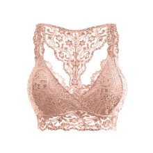 Spitzen-Halter-Bralette für Damen, ungepolstert, ohne Bügel, V-Ausschnitt