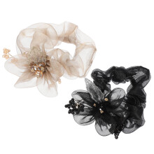 OUNONA organza haarelastiekjes, 2 stuks