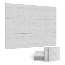12 Pack Acoustic Panels, 12 X 12Inch Decorative Soundproofing Panels, Wall and Ceiling Acoustical Panels Silver Grey