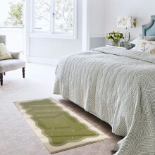 Tapis de chambre vert Ă poils longs et doux, 61 x 91 cm