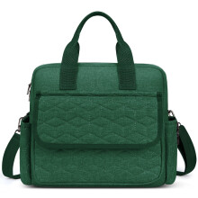 Bolsa de fraldas verde, grande capacidade, com 3 bolsos térmicos.