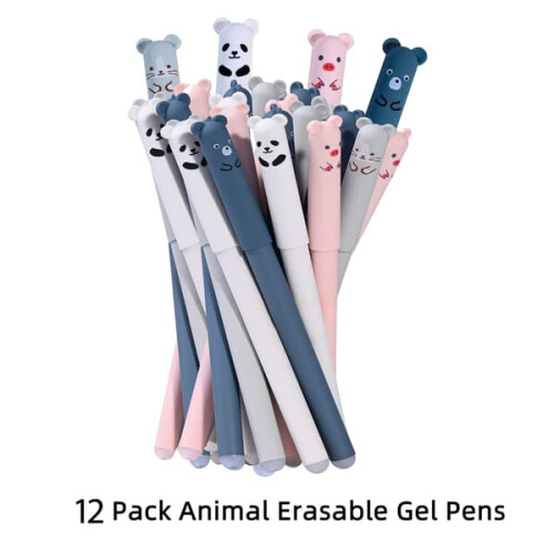 Erasable Gel Pens 0.35mm Animal Design 12-Pack 1