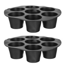7-Loch-Kuchenform für Heißluftfritteusen, Silikon-Backform, 2 Stück
