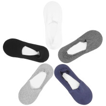 Calzini bassi da uomo, 5 paia, neri, bianchi, blu scuro
