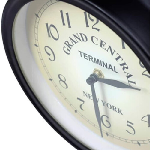Wall Clock Wrought Iron 2-Sided Garden Clock 1