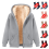 Damen-Winterhoodie, Grau, Größe M, dick gefüttert 1