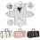PU Leather Travel Duffel Bag Waterproof Large White 3