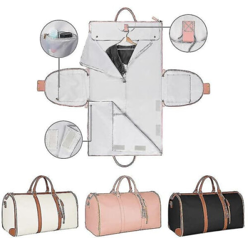 PU Leather Travel Duffel Bag Waterproof Large White 2