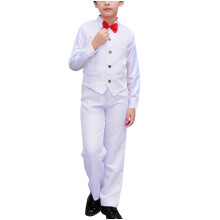 Set costum de vară pentru băieți cu papion, alb, 3-4 ani