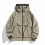 Giacca antivento impermeabile da uomo con cappuccio e tasche, 1