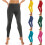Højtaljede yogabukser til kvinder, grå, fuld længde 1