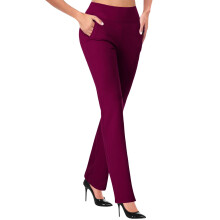 Damen-Strickhose mit schmaler Passform und ausgestelltem Bein, Rot