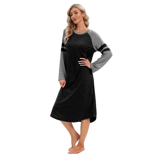 Pigiama da donna con gonna lunga e design patchwork e lungo