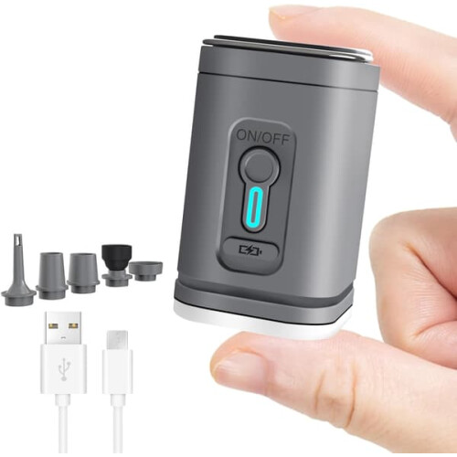 Mini Air Pump Portable Electric Type-C Rechargeable Grey 1