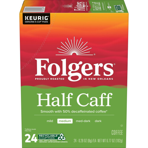 1/2 Caff Medium Roast Keurig K-Cup Pods 24 Count