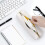 PU Pencil Case Large Capacity Cosmetic Organizer Beige 4