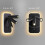 LED wall lamp black with switch USB port and adjustable 3
