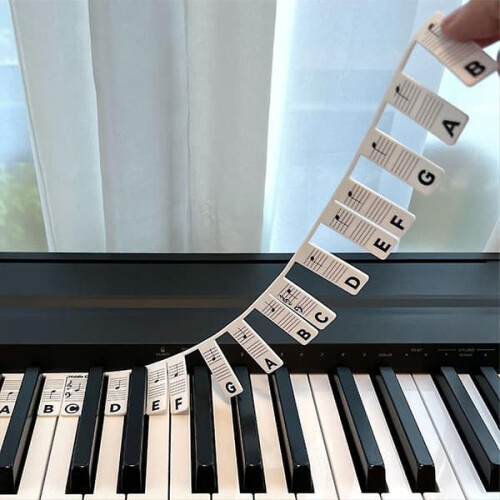 Silicone Piano Key Stickers 88 Keys Black White 1