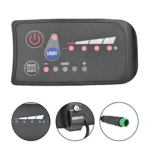 S810 e-bike meter LED display 36V IP65 black 5-pin 1