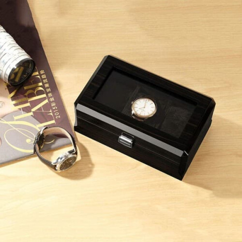 Watch Box Black Elegant 3-Watch Capacity 2