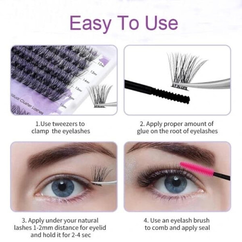 False Eyelashes Natural Volume Cloud Black Set 1
