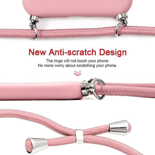 Xiaomi Redmi 14C case pink soft silicone with strap 2