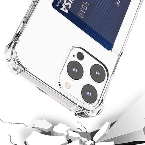 Funda antigolpes con ranura para tarjetas - compatible con iPhone 14 Pro Transparente 1