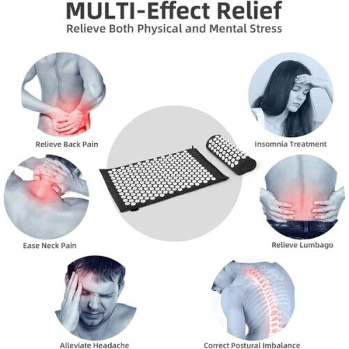 Acupressure Mat and Pillow Set Blue 2-Piece 1