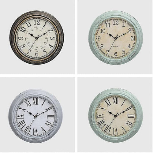 Vintage quartz wall clock copper finish 30 cm silent with 2