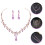 Conjunto de colar e brincos violeta com strass (1 conjunto) 1