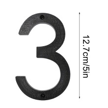 Moderne husnummer i metall, svart, 13 cm