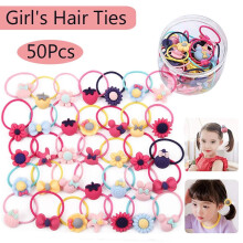 Hair Ties for Girls and Toddlers Soft Elastic 50 Pcs