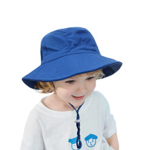 Cotton Bucket Hat for Toddlers Sun Protection Blue