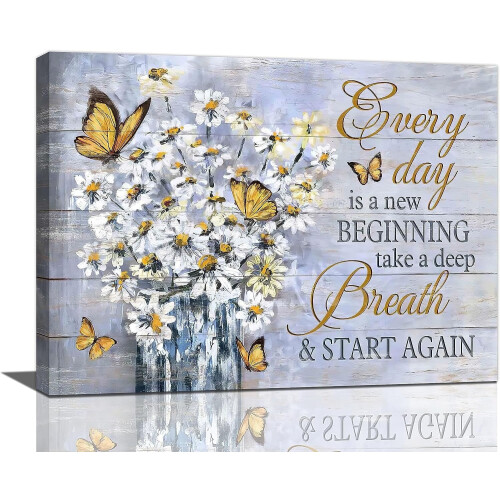 Quadro decorativo Country Daisy em tela, 40x30cm (16x12 polegadas)