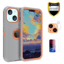 Capa resistente a impactos para iPhone 13 com proteção para a tela e a câmera.
