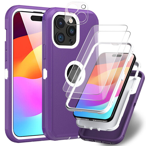 Capa TASHHAR para iPhone 15 com protetor de tela e lente.