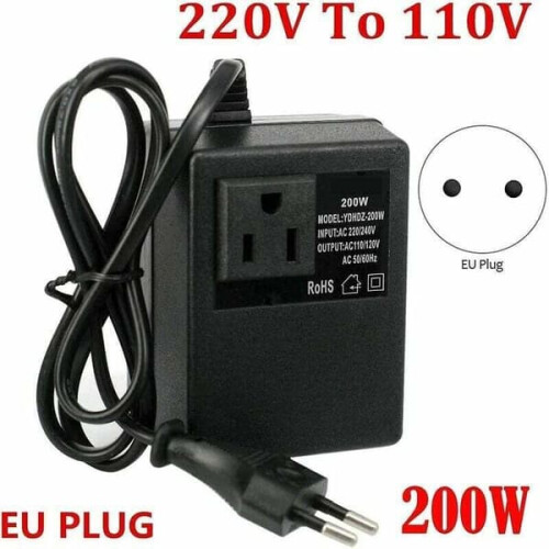Voltage Transformer 220V to 110V 200W European Plug 2