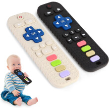 Mordedor de silicone para bebês, ideal para controle remoto (2 unidades)