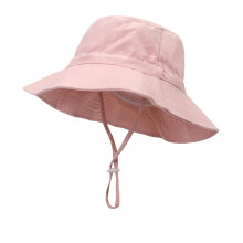 Cotton Bucket Hat for Toddlers Sun Protection Pink