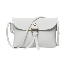 Skórzana torebka typu crossbody dla kobiet, szara, mini torebka na ramię