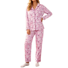 Julepyjamas med blomsterprint til familie og kvinder