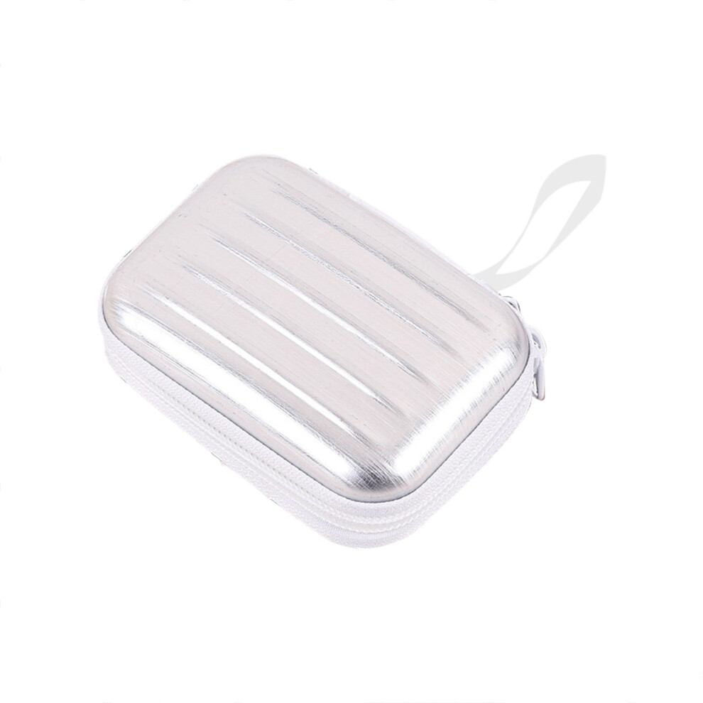 Square Earbud Case Portable Zipper Pouch White 9485826256588
