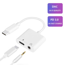 Adaptateur audio USB-C vers 3,5 mm avec port de charge intégré