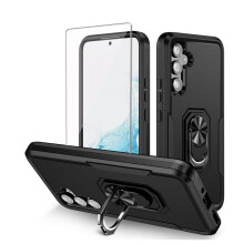Capa preta resistente de nível militar para Samsung Galaxy A14 5G com