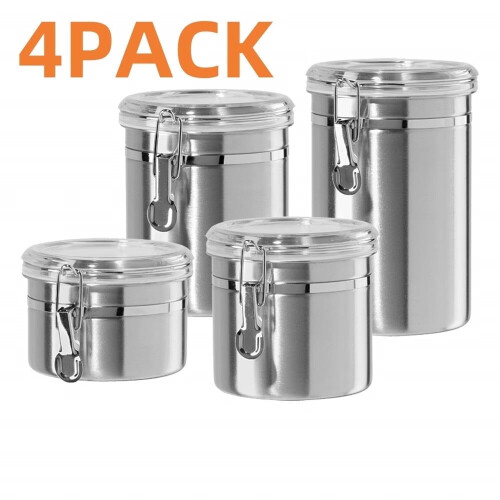 Set mit luftdichten Edelstahlbehältern, 4-teilig