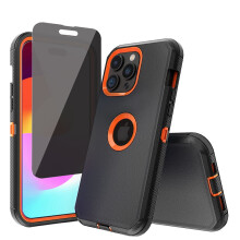 Capa para iPhone 15 Plus com película de privacidade e protetor de lente.