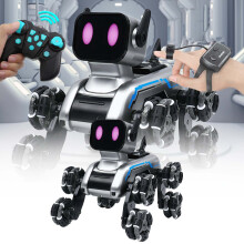 Älykäs robottikoira, jolla on eleiden tunnistus ja laulaminen