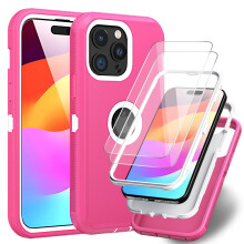 Capa TASHHAR para iPhone 15 com protetor de tela de nível militar.