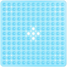 Vierkante antislip badmat met zuignappen, 21 x 21 inch, blauw